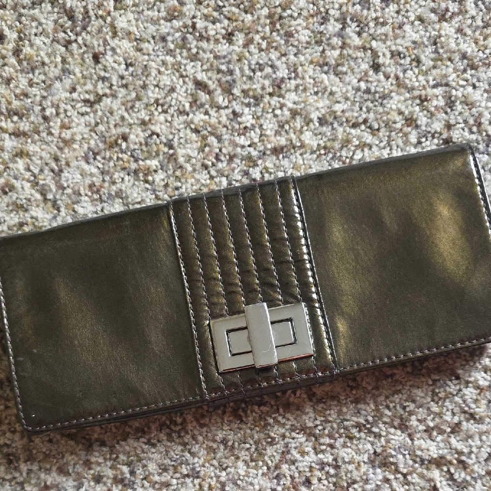 Kooba Shiny Olive Clutch